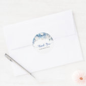 Elegant stoffig blauw Baby shower bedankt Ronde Sticker (Envelop)