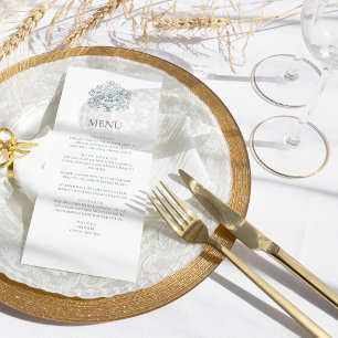  Elegant Stoffig Blauw Barok Bruiloft Menu