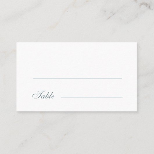  Elegant Stoffig Blauw Barok Bruiloft Plaatskaartje (Voorkant)