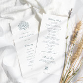  Elegant Stoffig Blauw Barok Bruiloft Programmakaart