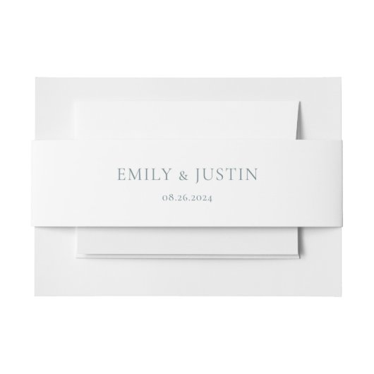 Elegant Stoffig Blauw Barok Bruiloft Uitnodigingen Wikkel (Voorkant Voorbeeld)