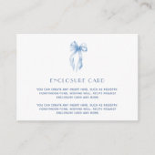 Elegant stoffig blauw binden van de knoop Vrijgeze Informatiekaartje (Voorkant)