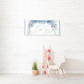 Elegant Stoffig Blauw Bloemen Boeket Vrijgezellenf Spandoek (Insitu)
