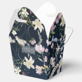 Elegant Stoffig Blauw Bloemen Bruiloft Bedankdoosjes (Geopend)