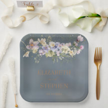  Elegant Stoffig Blauw Bloemen Bruiloft