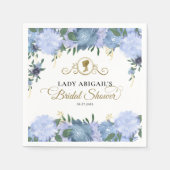 Elegant Stoffig Blauw Bloemen Victoriaans Vrijgeze Servet (Voorkant)