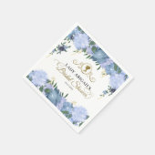 Elegant Stoffig Blauw Bloemen Victoriaans Vrijgeze Servet (Hoek)