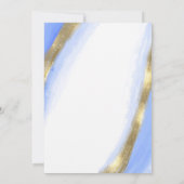 Elegant Stoffig Blauw Bloemen Vlinder Quinceanera Kaart (Achterkant)