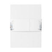 Elegant Stoffig Blauw Bloementuin Bruiloft Uitnodigingen Wikkel (Achterkant Voorbeeld)