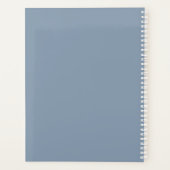 Elegant Stoffig Blauw Blush Bloemen Groen Bruiloft Planner (Achterkant)