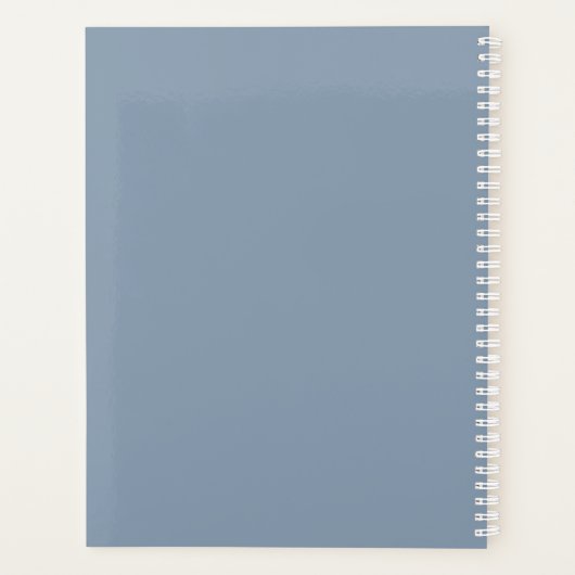 Elegant Stoffig Blauw Blush Bloemen Groen Bruiloft Planner (Achterkant)