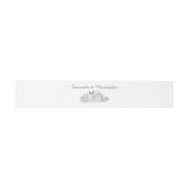 Elegant Stoffig Blauw Boho Chic Bloemen Bruiloft Uitnodigingen Wikkel (Vlak)