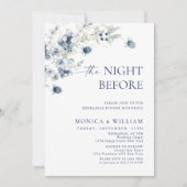 Elegant stoffig blauw Boho Winter repetitie diner Kaart (Voorkant)