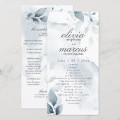 Elegant stoffig blauw gebladerte2 (Voorkant / Achterkant)