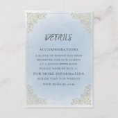 Elegant stoffig blauw goud informatiekaartje (Voorkant)