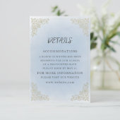 Elegant stoffig blauw goud informatiekaartje (Staand voorkant)