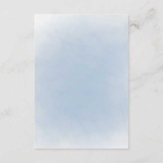 Elegant stoffig blauw goud informatiekaartje (Achterkant)