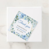 Elegant Stoffig Blauw Goud lijst Bloemen baby show Bedankjes Labels (In situ)