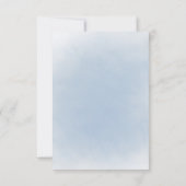 Elegant  stoffig blauw goud RSVP kaartje (Achterkant)