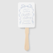 Elegant Stoffig Blauw Hand Getrokken Boog Trouwpro Handwaaier (Voorkant)