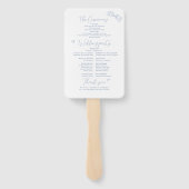 Elegant Stoffig Blauw Hand Getrokken Boog Trouwpro Handwaaier (Achterkant)