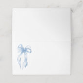 Elegant Stoffig Blauw Hand Getrokken Bow Vrijgezel Plaatskaartje (Buitenkant ongevouwen)