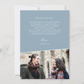 Elegant Stoffig Blauw Handbeletterd Bruiloft Dank  Bedankkaart (Achterkant)