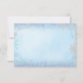 Elegant Stoffig Blauw Kerstmis Sneeuwvlok Mis Quin Bedankkaart (Achterkant)