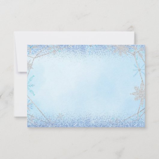 Elegant Stoffig Blauw Kerstmis Sneeuwvlok Mis Quin Bedankkaart (Achterkant)