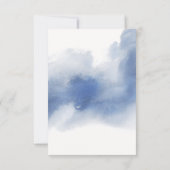 Elegant Stoffig Blauw, Met/Uit Maaltijdopties Brui RSVP Kaartje (Achterkant)