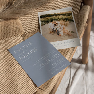 Elegant Stoffig Blauw Minimalistisch Boho Modern B Kaart