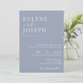 Elegant Stoffig Blauw Minimalistisch Boho Modern B Kaart (Staand voorkant)