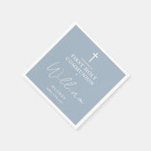 Elegant Stoffig Blauw Minimalistisch Eerste Heilig Servet (Hoek)