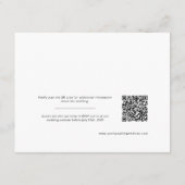 Elegant Stoffig Blauw Moderne Huwelijksdetails QR  Informatiekaartje (Achterkant)