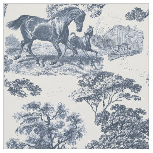 Elegant stoffig blauw paardentoilet stof