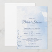 Elegant stoffig blauw poeder waterverf klassiek kaart (Voorkant / Achterkant)