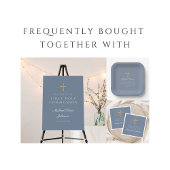 Elegant Stoffig Blauw Religieus Kruis Jongen God z Spandoek