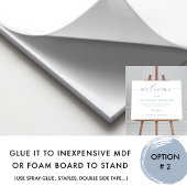 Elegant stoffig blauw unplugged bruiloft welkomstb poster