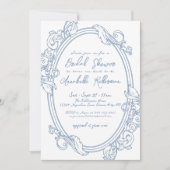 Elegant   stoffig blauw Vrijgezellenfeest Kaart (Voorkant)