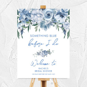 Elegant Stoffig Blauw Vrijgezellenfeest Welkomstbo Poster