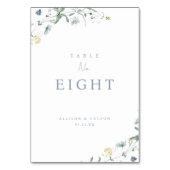 Elegant Stoffig Blauw Wildbloem Rustiek Boho Bruil Kaart (Voorkant)