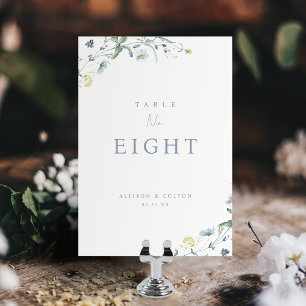 Elegant Stoffig Blauw Wildbloem Rustiek Boho Bruil Kaart