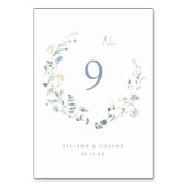 Elegant Stoffig Blauw Wildbloem Rustiek Boho Bruil Kaart (Achterkant)