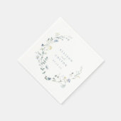 Elegant Stoffig Blauw Wildbloem Rustiek Boho Bruil Servet (Hoek)