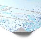 Elegant Stoffig Blauw Winter Quinceañera Welkomstb Poster (Hoek)