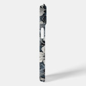 Elegant stoffig blauw zilver wit grijs bloemen Case-Mate iPhone case (Achterkant / Rechts)