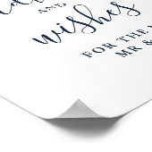 Elegant stoffig blauwe bloemige advies- en wenschi poster (Hoek)