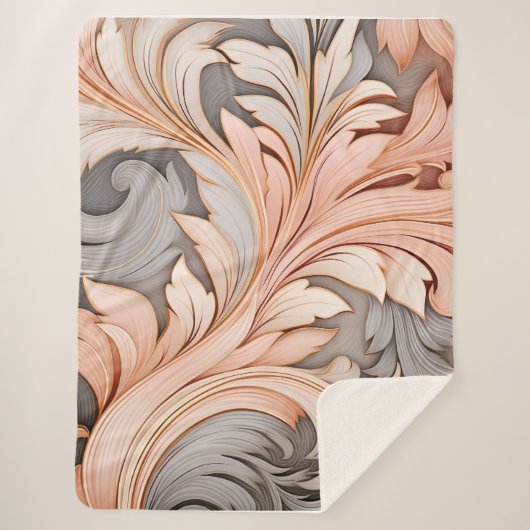 Elegant stoffig gedempt koraal decoratief sherpa deken (Voorkant)