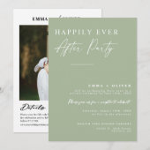 Elegant stoffig groen gelukkig ooit na QR-code Kaart (Voorkant / Achterkant)