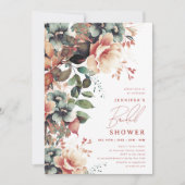 Elegant Stoffig Herfst Herfst Bloemen Vrijgezellen Kaart (Voorkant)